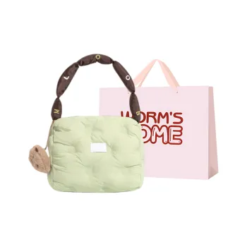 Worm's Home Nylon Fabric Handbag Women's Khaki/Green