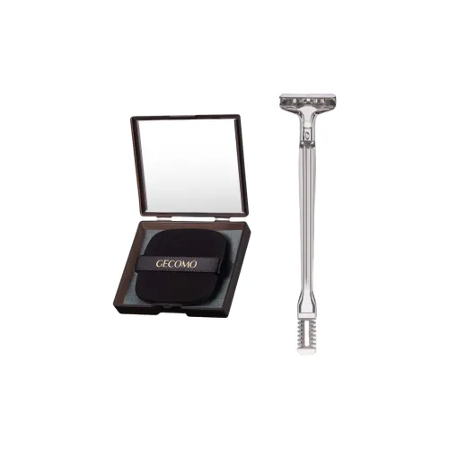 GECOMO Dual Head Nose Hair Trimmer+Oil Absorbing Paper Combination, Built in Mirror Powder Puff, Makeup Tool