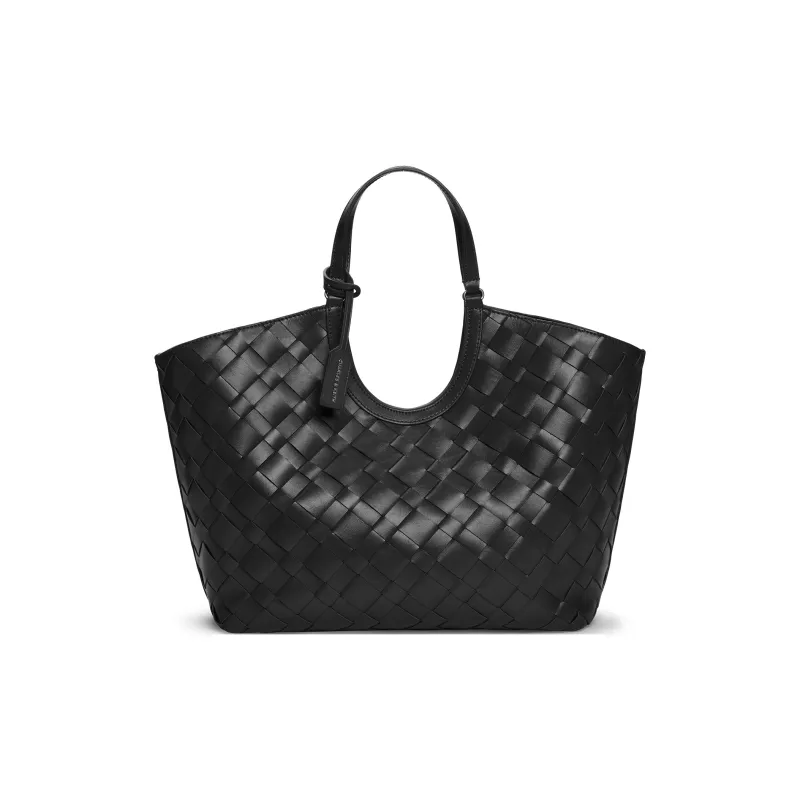 CHARLES&KEITH PU Shoulder Bag Tubas Women's Chocolate/Noir Black/Cream White-6