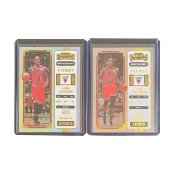 PANINI 2022 23 Bulls DeRozan 10/75 Edition Zach LaVine 199 Edition Silver Fold Sports Cards 2 Pcs