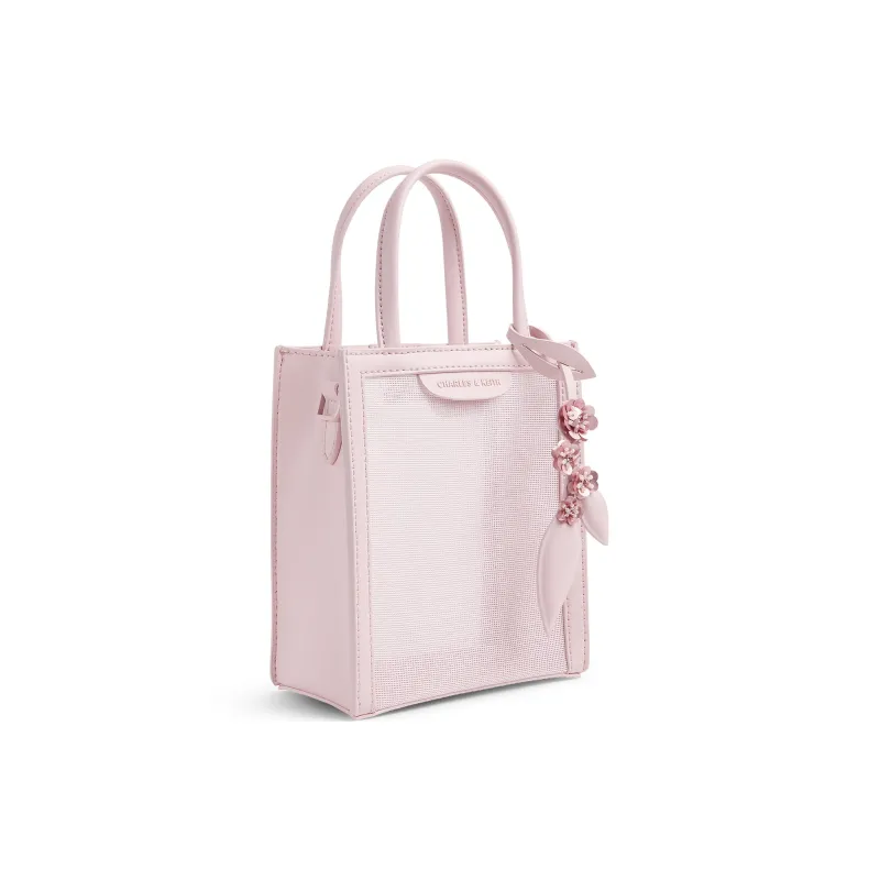 CHARLES&KEITH Fabric Handbag, Shoulder Bag Trumpets Women's Blossom Pink/Light Pink/Jet Black-6