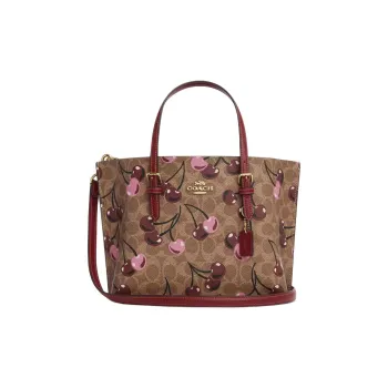 COACH Mollie Coated Canvas Tote Bag Shopping Bag Shoulder Bag Handbag Medium Size Women's Tan & Multicolor