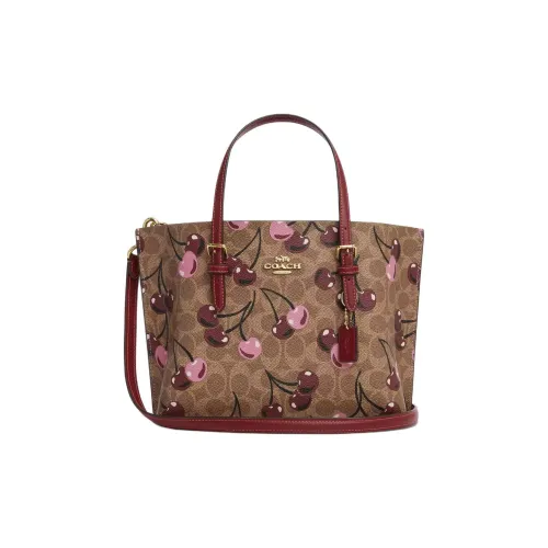 COACH Mollie Coated Canvas Twister Bag Shopping Bag Shoulder Bag Handbag Medium Size Women's Tan & Multicolor