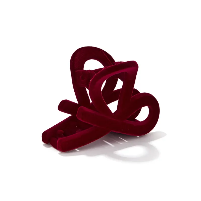 LOOK NICE Flock Hair Clips Women's Black/Red-1