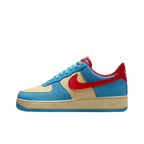 Nike Air Force 1 Anti Slip Wear Resistant Low Top Skateboard Shoes Unisex Blue Yellow Red