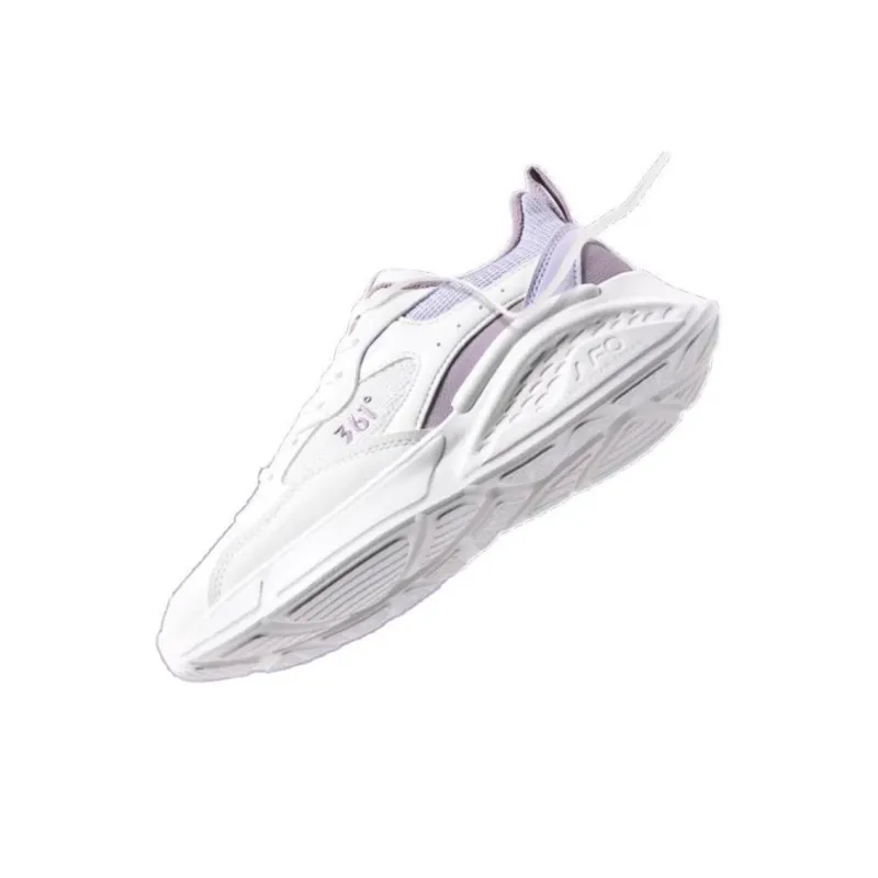 361° Cushioning Coverage Lightweight Low Top Casual Sprint Running Shoes Women's White Purple-1