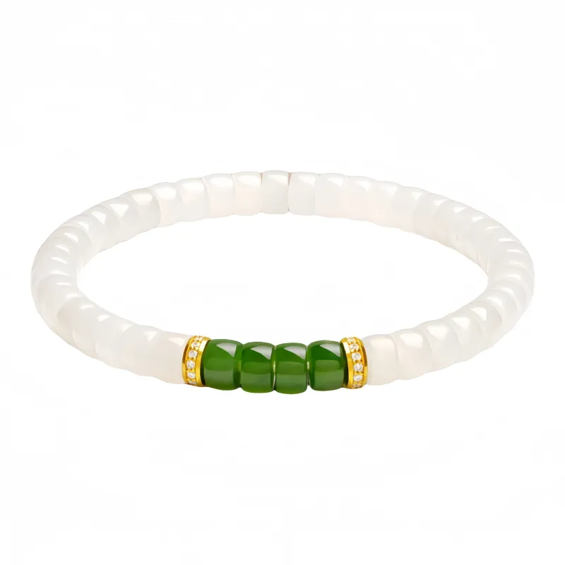 MUSHIFEN Hetian Jade Bracelets White Jade Unisex-0