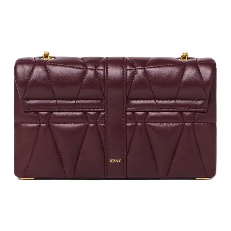 FANSIZHE Kleio Lambskin Quilting Crossbody Bag, Shoulder Bag Mini Women's Burgundy-2