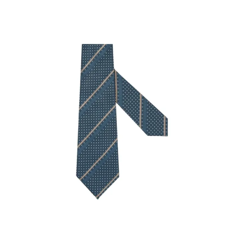 Zegna Mulberry Silk Ties Unisex Blue-1