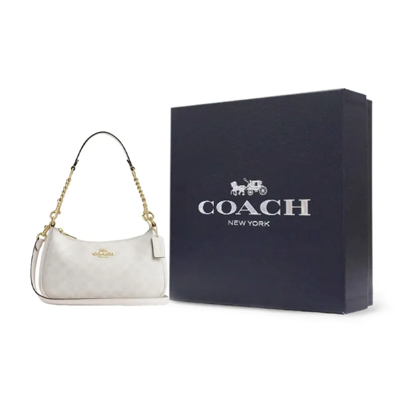 COACH Teri Artificial Leather Crossbody Bag Shoulder Bag Medium Size Women's Chalk White-10