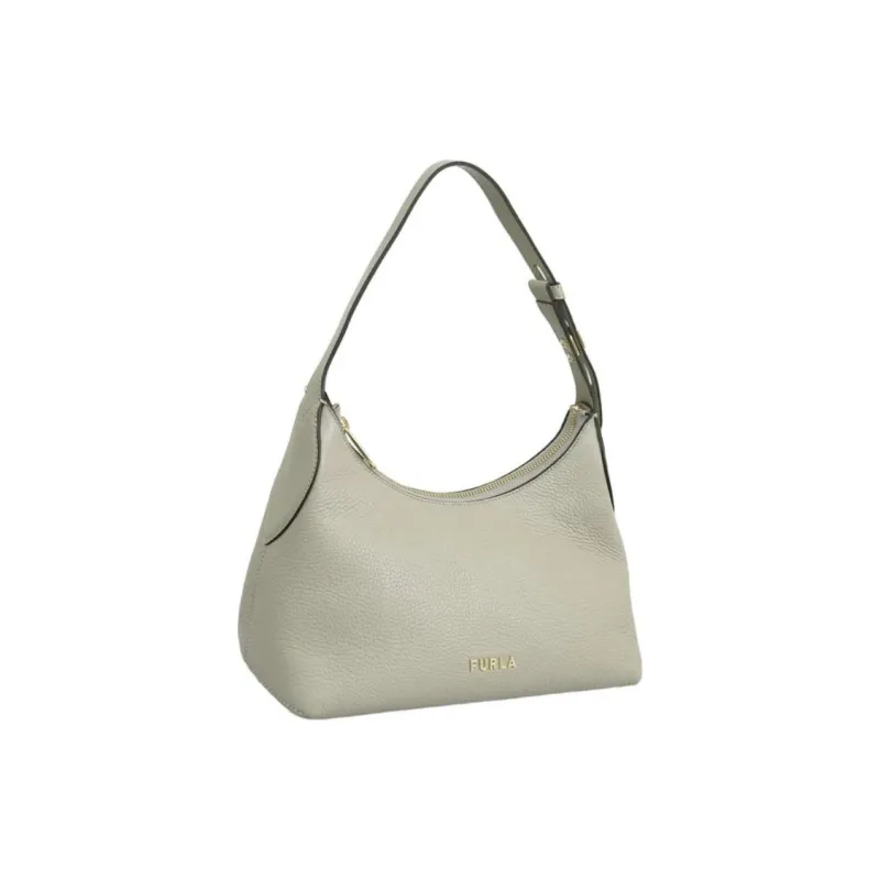 Furla Danae Leather Shoulder Bag Small Size Women's Gray-1