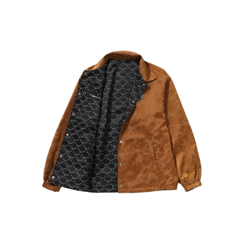 Bape Solid Camo Jacquard Nylon Reversible Coach Jacket-1