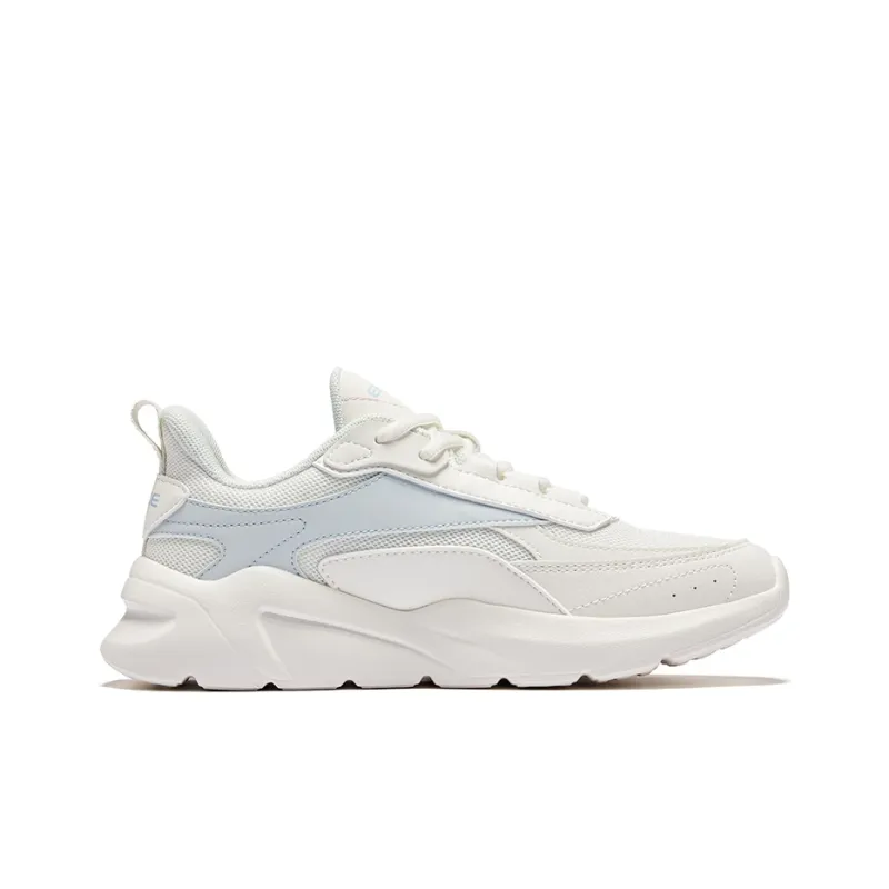 Erke Sound In Unison Cushioning, Wear Resistant Low Top Casual Shoes Women's Microcrystal White Mist Gray-1