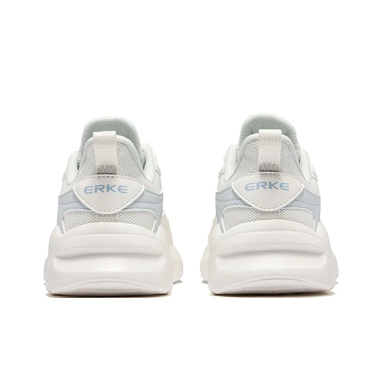 Erke Sound In Unison Cushioning, Wear Resistant Low Top Casual Shoes Women's Microcrystal White Mist Gray-4