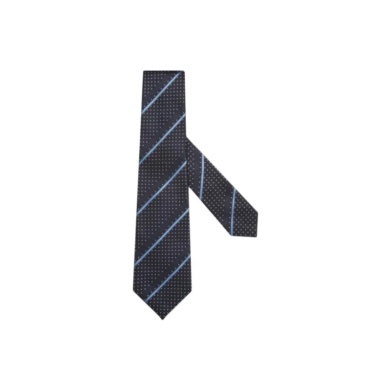 Zegna Mulberry Silk Ties Unisex Midnight Blue-0