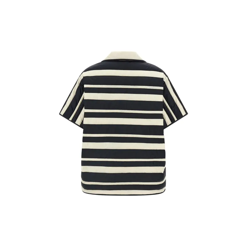 Moncler Striped Collared Short Sleeve Shirt-1