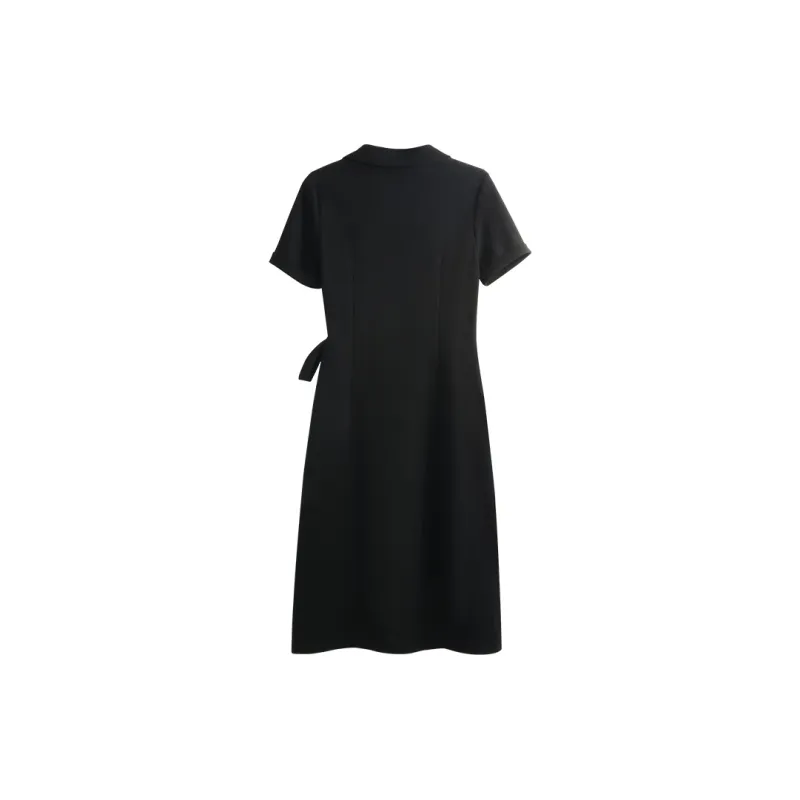 She Enjoys Short-Sleeved Dresses Women's Black-0