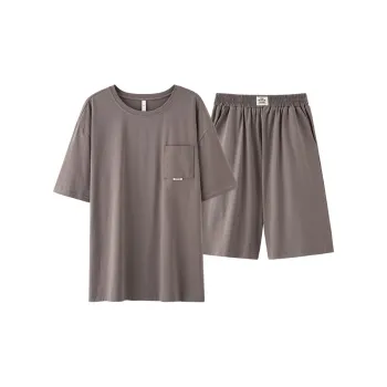 White Ran Pajama Set Men's Light Brown