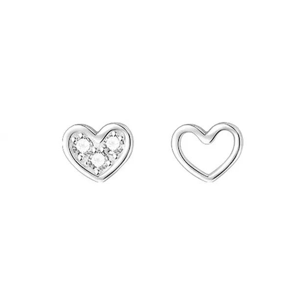 Heart Grass 999 Fine Silver Stud Earrings Women's-0