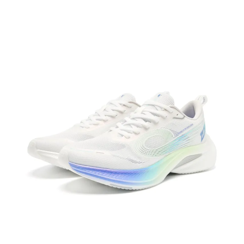 QIAODAN Cushioned Slip-Resistant Abrasion-Resistant Low-Top Casual Running Shoes Men's Jordan White Purple Blue-2