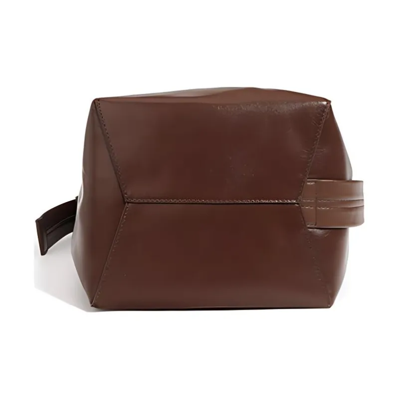 LARTIGENT Cow Leather Shoulder Bag Women's Chocolate/Black/Pearl Gray-5