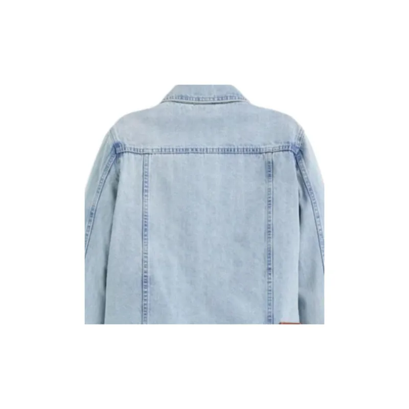 COACH Restored Washed Denim Jacket Denim Jacket Women's Light Blue-4