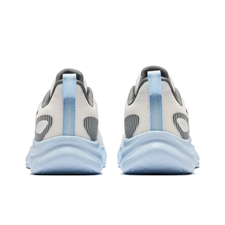 Erke Cushioning Rebound Wear-Resistant Low-Top Casual Running Shoes Men's Microcrystal White Steel Gray-3