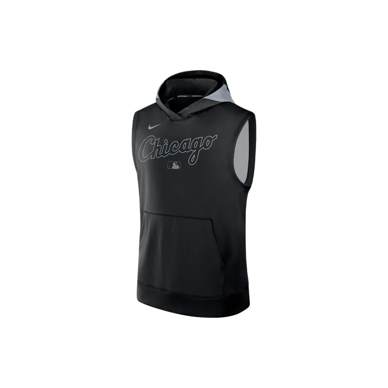 Nike Chicago White Sox Authentic Collection Men's Nike Dri FIT Mlb Sleeveless Pullover Hoodie-0