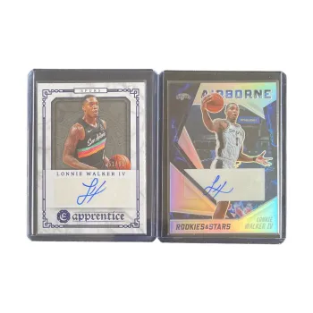 PANINI 2020 21 Spurs Lonnie Walker IV Signature 51/99 Edition Silver Folded Tag Sports Cards 2 Pcs
