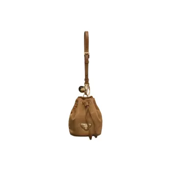 PRADA Recycled Nylon Charm Bag Accessory Mini Unisex Brandy