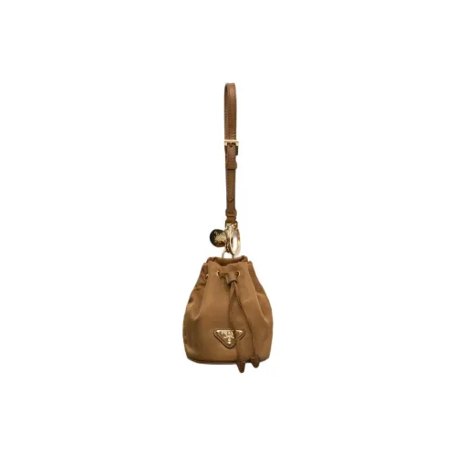 PRADA Recycled Nylon Charm Bag Accessory Mini Unisex Brandy