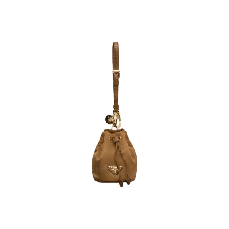 PRADA Recycled Nylon Charm Bag Accessory Mini Unisex Brandy-0