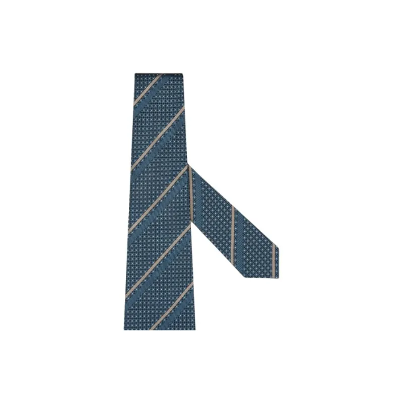Zegna Mulberry Silk Ties Unisex Blue-2