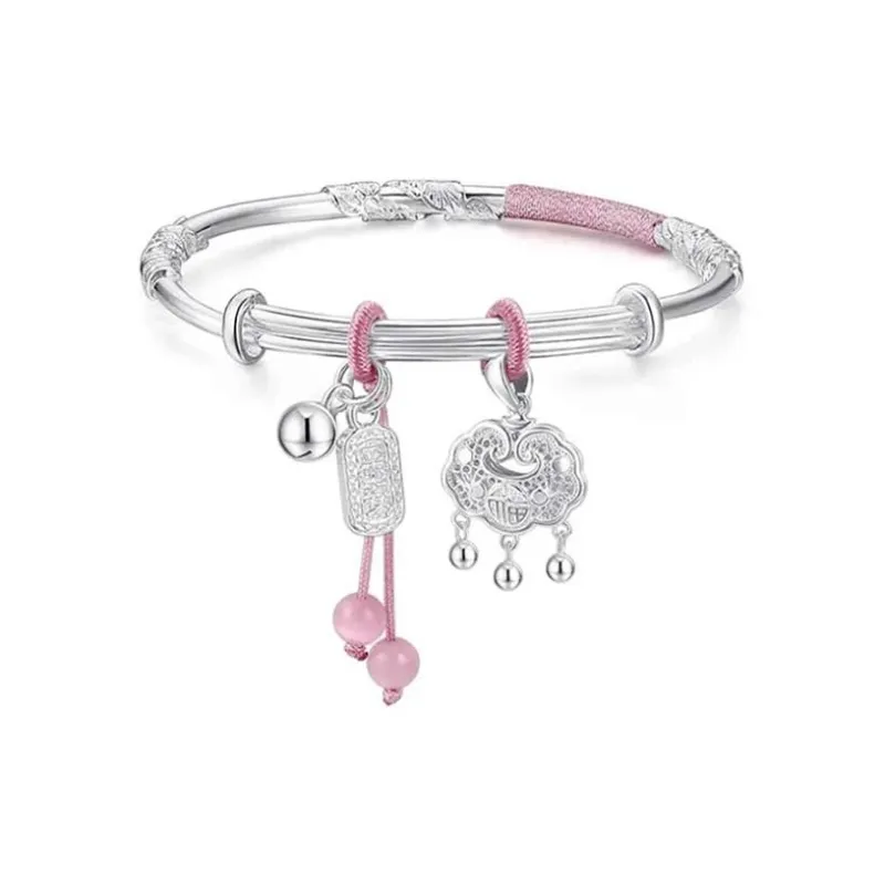 Bailijin S999 Fine Silver Sterling Silver Bracelets Unisex-0