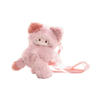 Holding Bamboo Polyester Backpack Medium Size Unisex Pink
