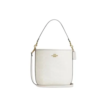 COACH City Artificial Leather Bucket Bags Shoulder Bag Crossbody Bag Handbag Large Size Women's Chalk White