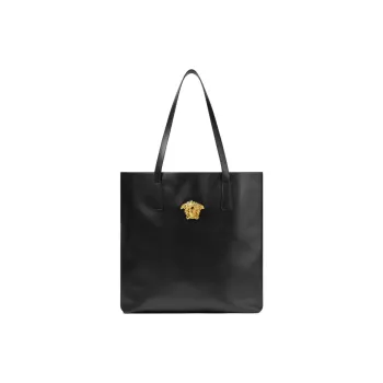 FANSIZHE La Medusa Calfskin Tote Bag, Shopping Bag, Handbag, Shoulder Bag Unisex Black