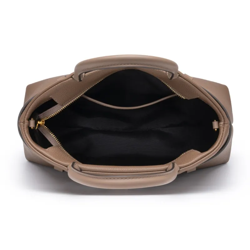 Chrisdien Deny Cow Leather Kelly Bag Handbags Women's Elephant Gray/Black-9