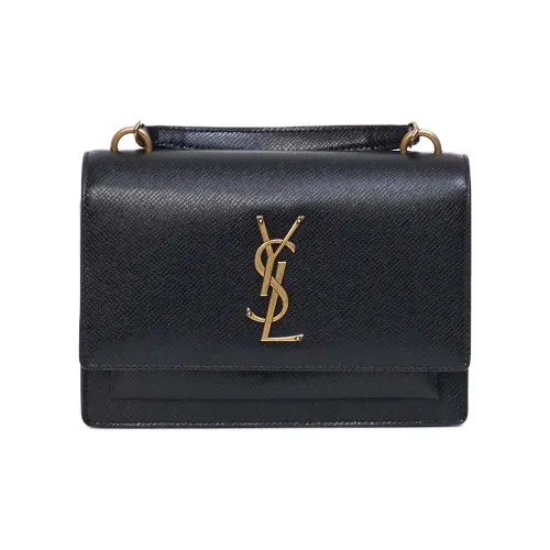 Saint Laurent Manhatan CASSANDRE Leather Handbag Trumpets Women's Black