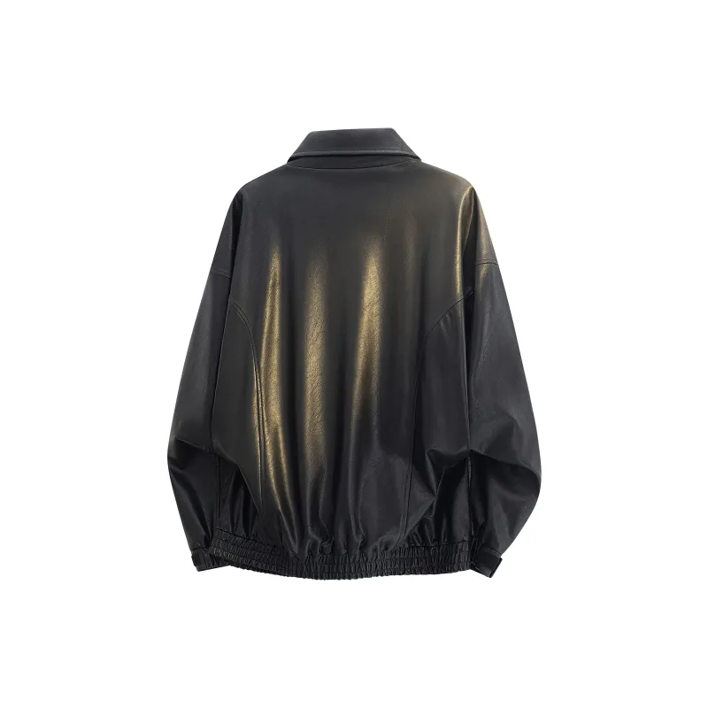 MARK WAFFLE Leather Jacket Unisex-1