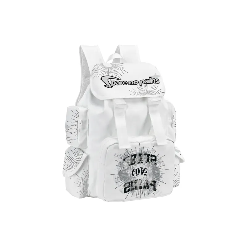 COEXISTENCE Polyester Commute Travel Versatile Backpacks Large Size Unisex White-33
