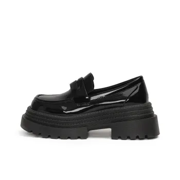 SHUXI Loafers Women's Black Glossy/Black Matte