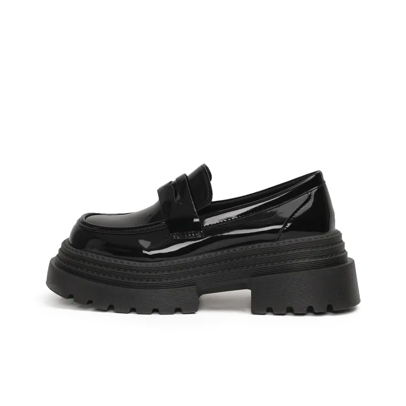 SHUXI Loafers Women's Black Glossy/Black Matte-0