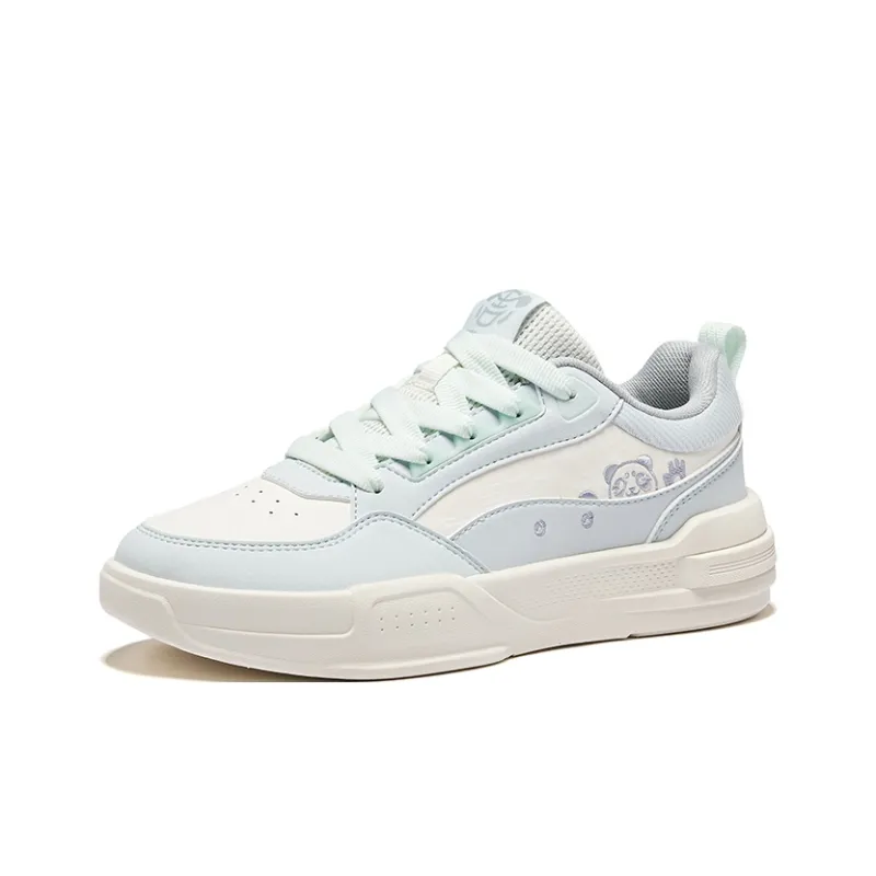 Erke Battery Panda 4lite Wear-Resistant Slip-Resistant Low-Top Skateboard Shoes Women's Microcrystal White Mist Gray-2