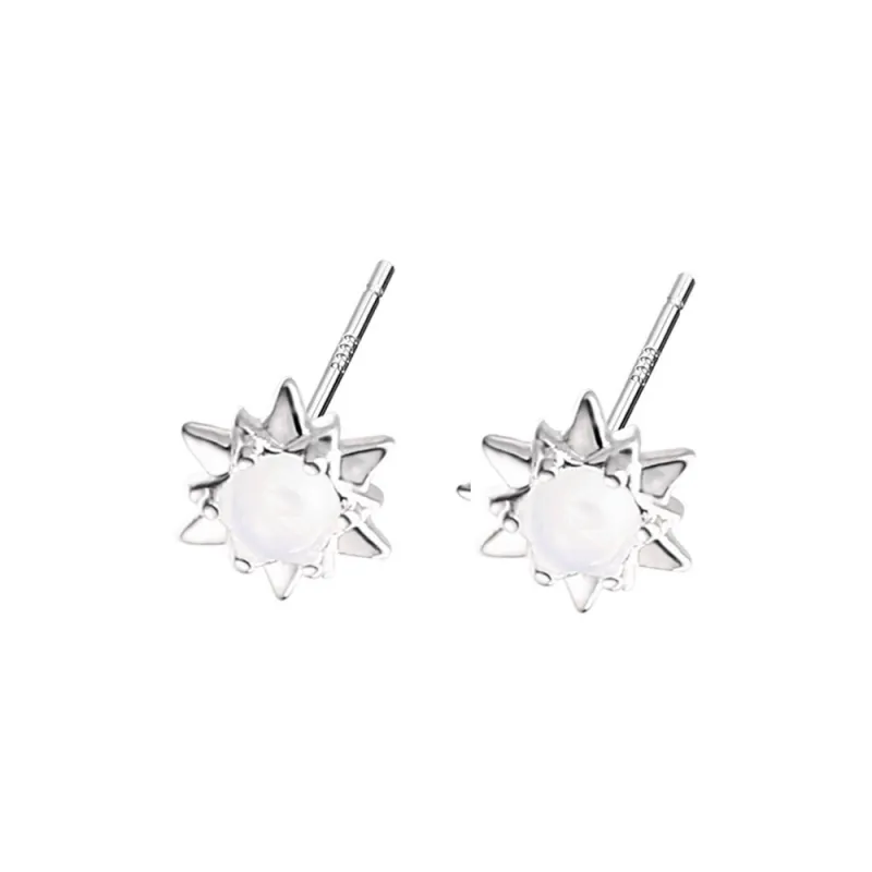 SWEET PLANET S999 Fine Silver Stud Earrings Unisex-0