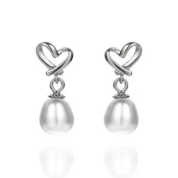 Love Pearl Stud Earrings Women's