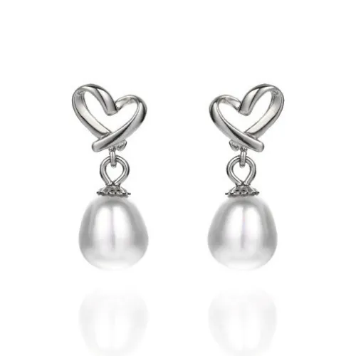 Love Pearl Stud Earrings Women's