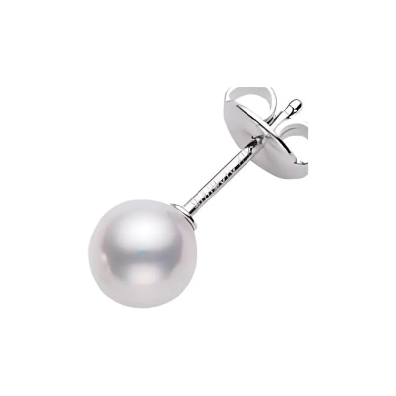 MIKIMOTO Pearl Stud Earrings Women's White-1
