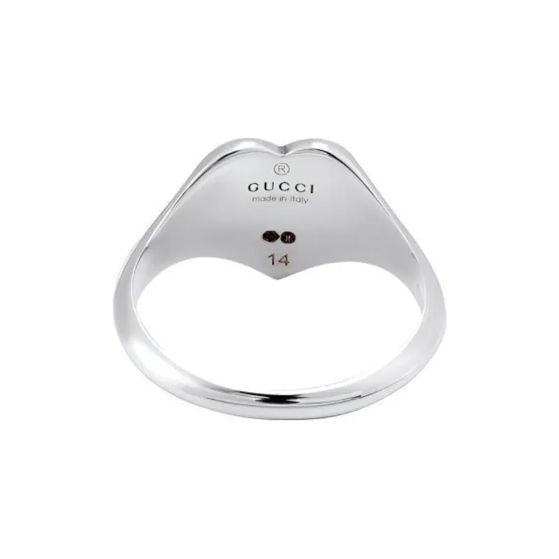 GUCCI Ring With Interlocking G Enamel Heart-1