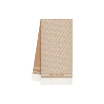 DIOR Cashmere Knit Scarves Unisex Beige